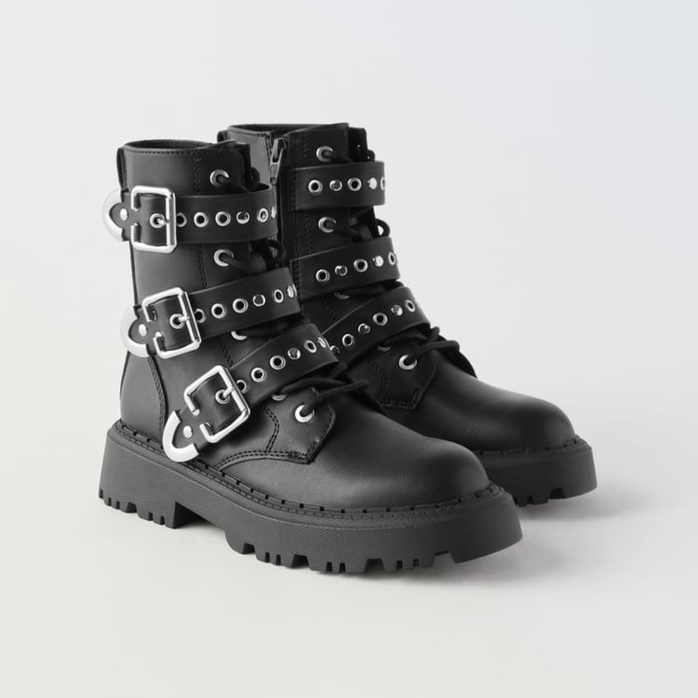 ZARA KIDS STUDDED ANKLE BOOTS
